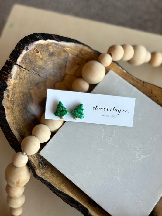 Glitter Tree Stud