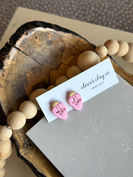 Pink Lightbulb Stud