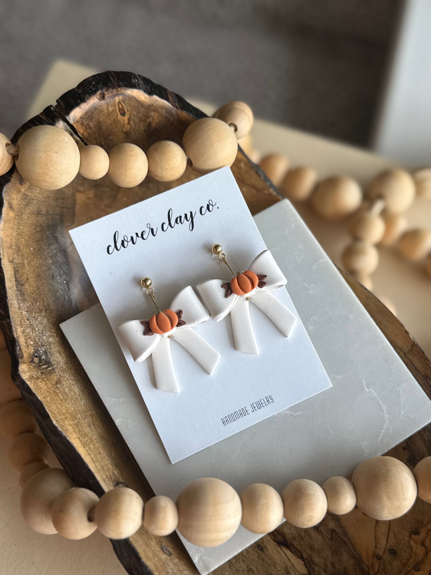 Cream Pumpkin Bow