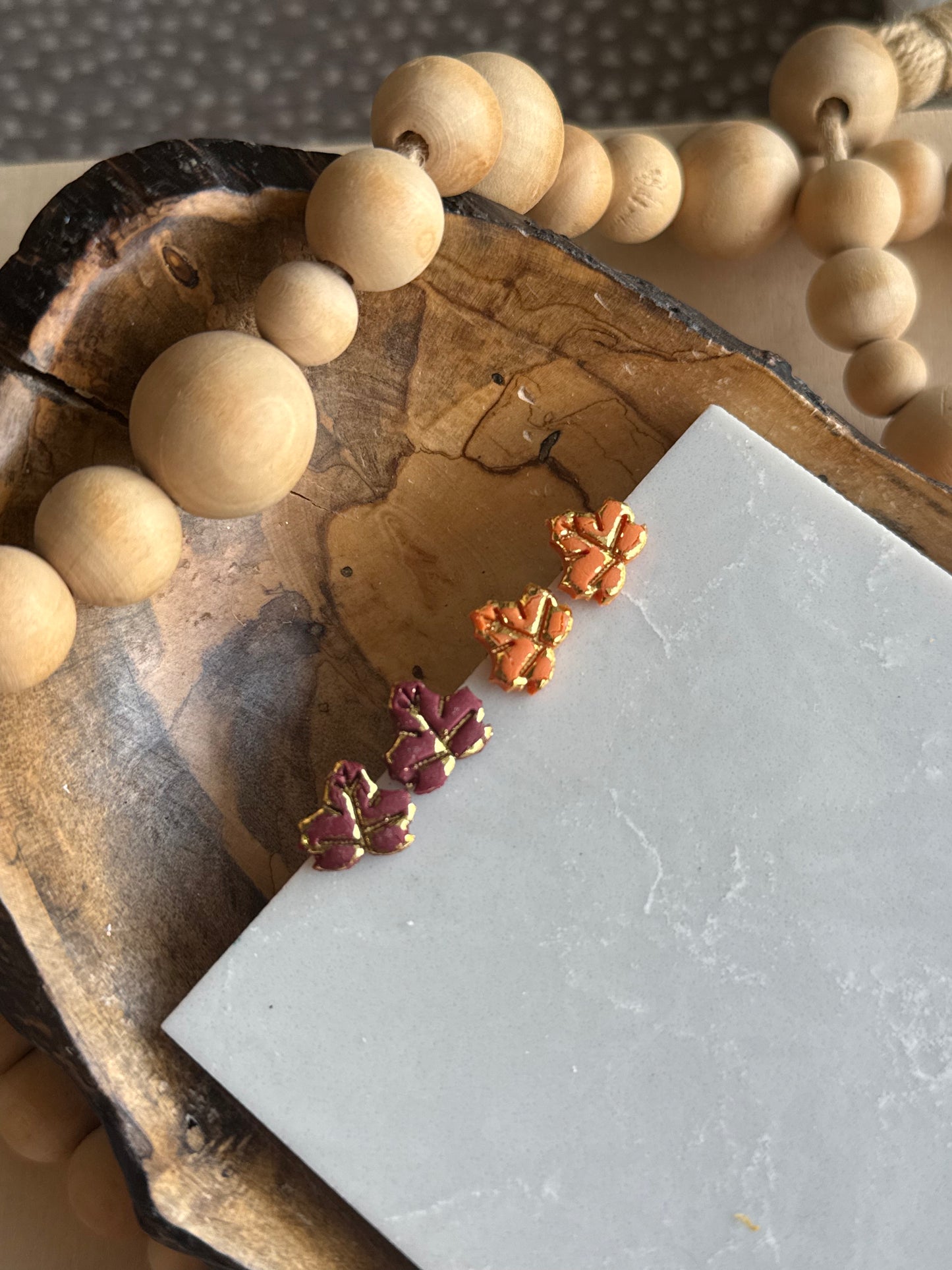 Golden Leaf Studs
