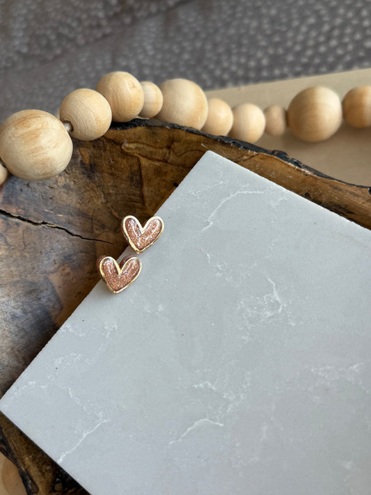 Rose Gold Heart Studs