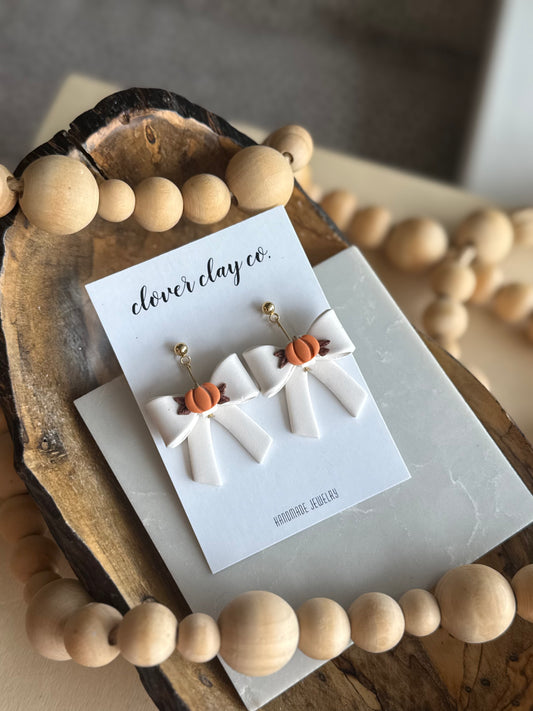 Cream Pumpkin Bow