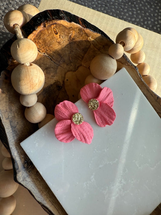 Coral Floral Studs